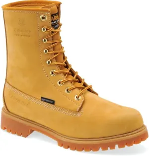 Carolina Journeyman 8” Insulated Waterproof Work Boots - Nubuck Leather with 200G Insulation, and Oil & Slip-Resistant Rubber Lug Outsole, EH Rated