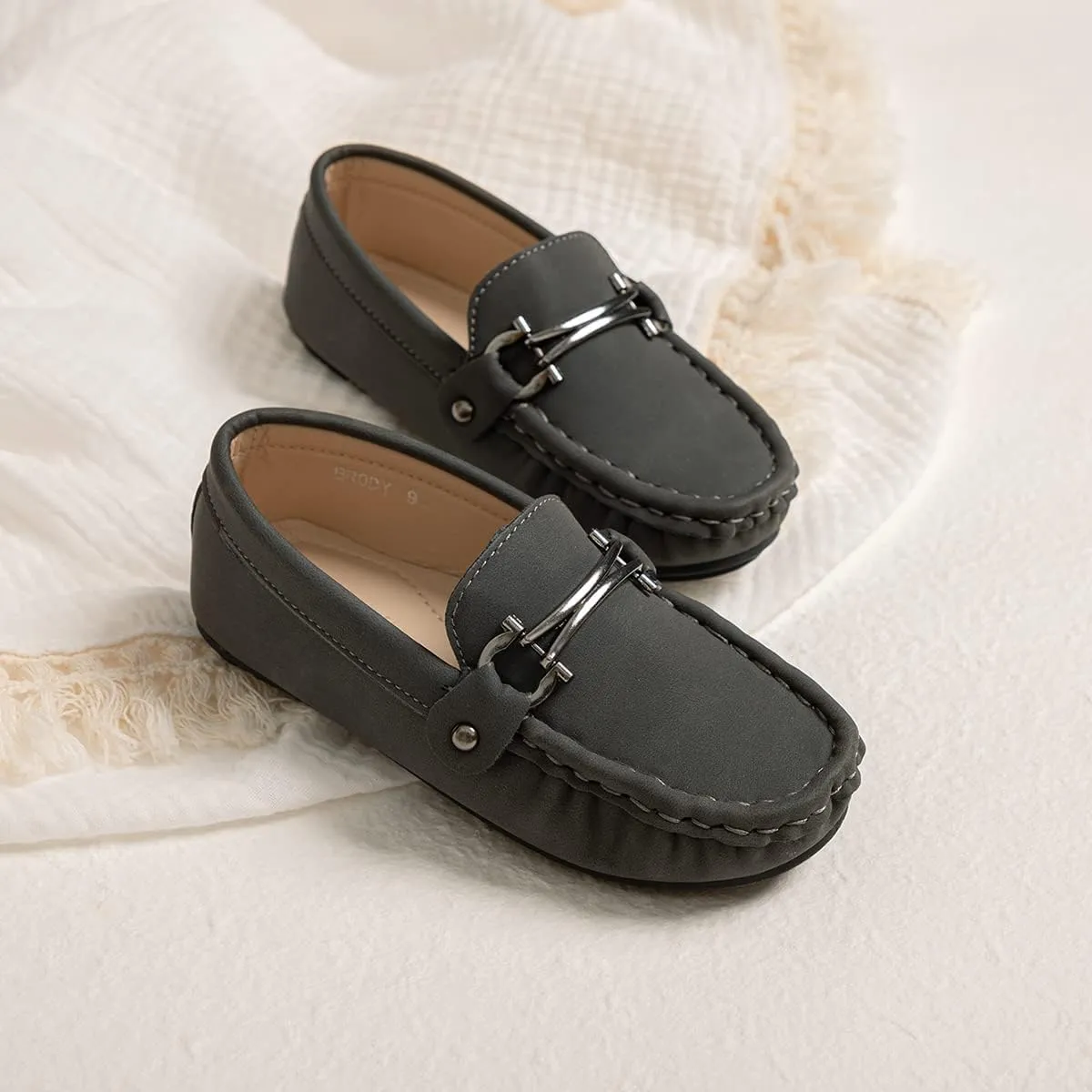 CENCIRILY Toddler Boys Girls Loafers Soft Slip On Little Kid Oxford Dress Flats Casual Boat Shoes School Uniform Moccasin Walking Shoes