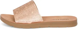 Chariot & Co Bling Sandals for Women Rhinestones Platform Studded Slides Space
