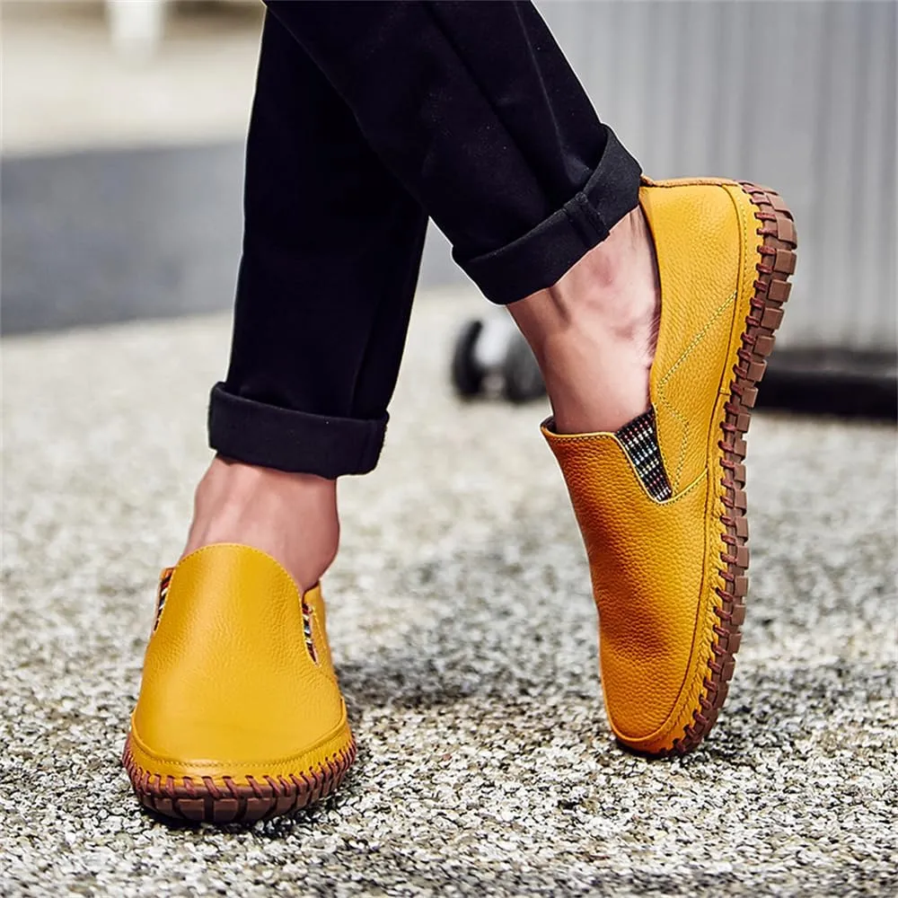 CHUUMEE Men's Penny Loafers Moccasin Driving Shoes Slip on Flats Boat Shoes Handmade Men's Casual Shoes