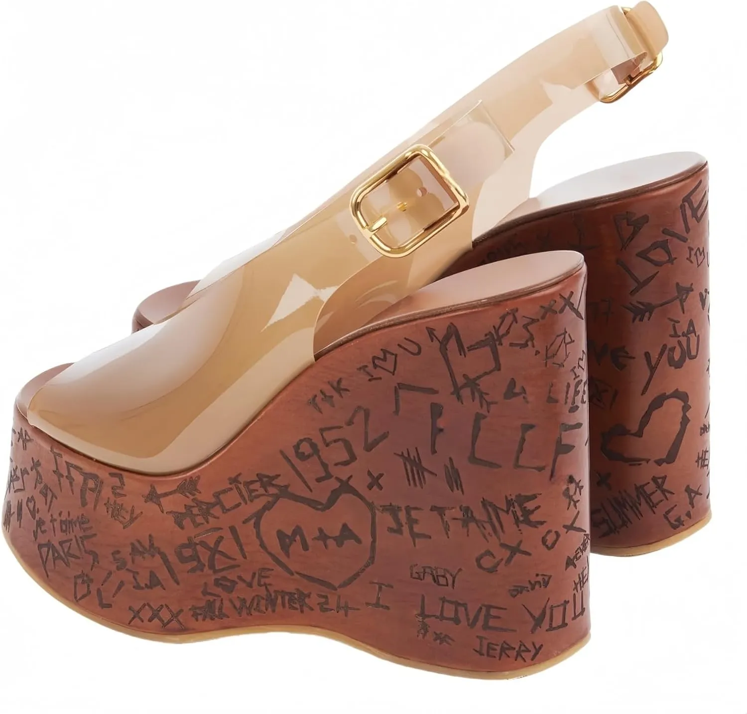 Clear Wedge Heels for Women Platform Jelly Sandals Slingback Chunky Heels for Party Vacation Festival Summer Outfits 2025 Fashion Shoes