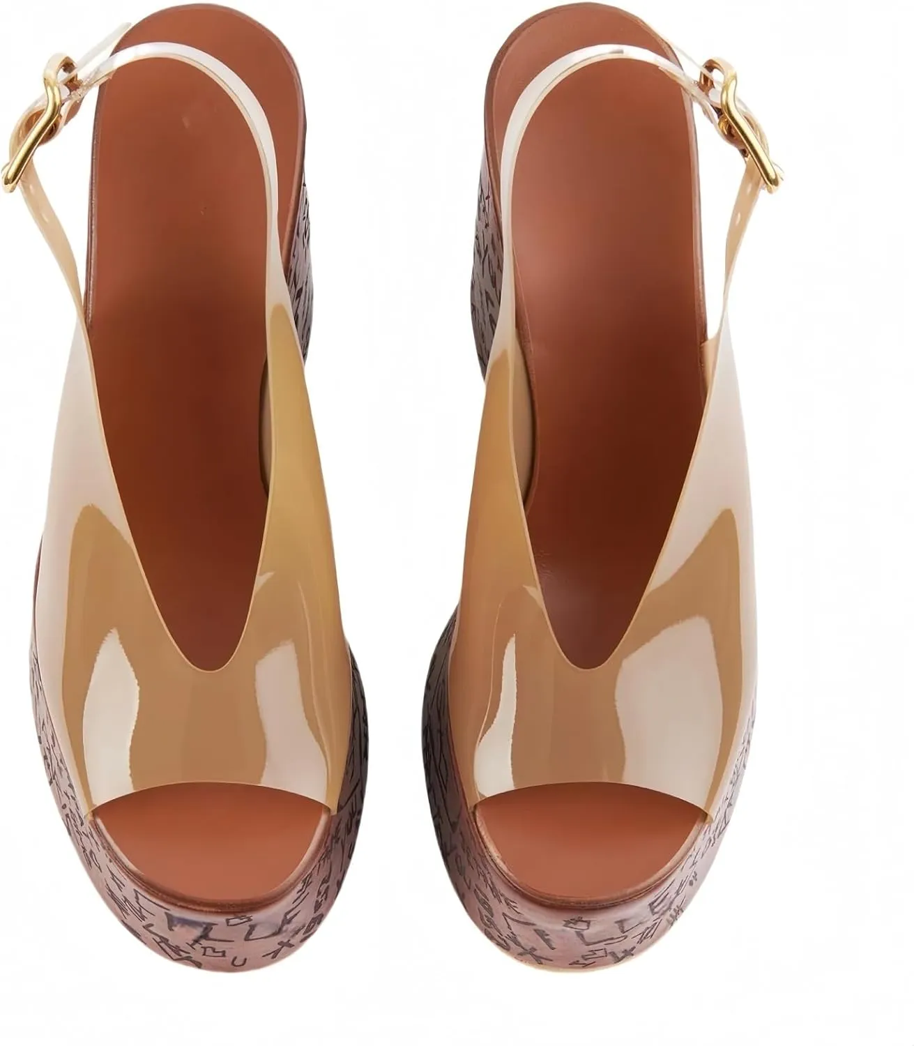 Clear Wedge Heels for Women Platform Jelly Sandals Slingback Chunky Heels for Party Vacation Festival Summer Outfits 2025 Fashion Shoes