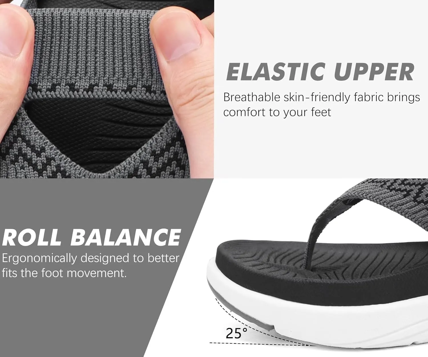 COFACE Womens Fashion Orthotic Flip Flops Recovery Walking Lightweight Athletic Thick Yoga Mat Cushion Thong Sandals With Comfortable Plantar Fasciitis Arch Support