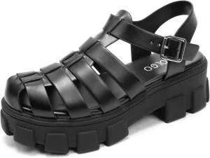 Colgo Womens Platform Wedge Sandals Chunky Block Heeled Adjustable Buckle Fisherman Sandals for Summer