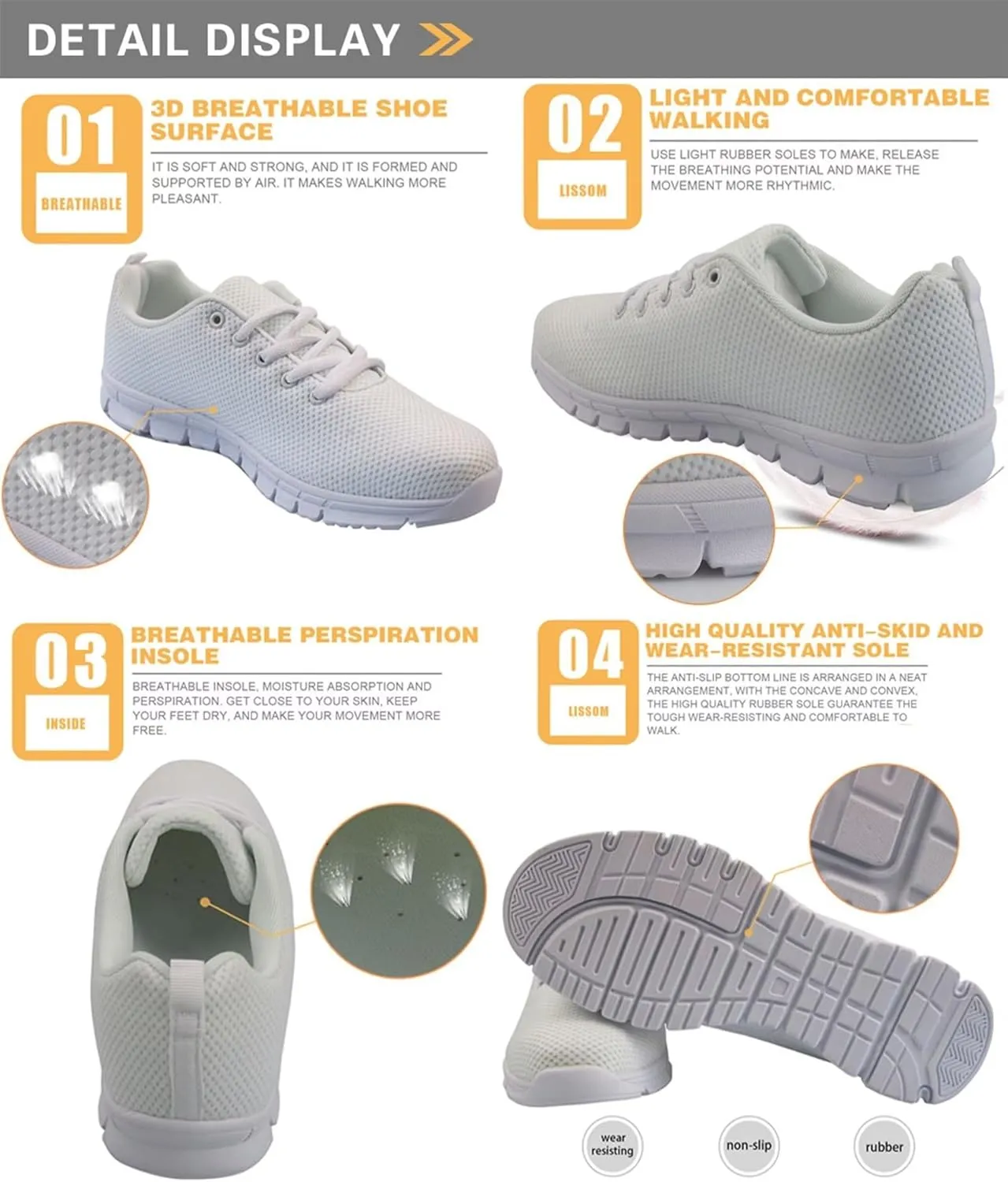 Coloranimal Road Running Sneakers for Unisex Women Men Lace-up Athletic Trainers Footwear