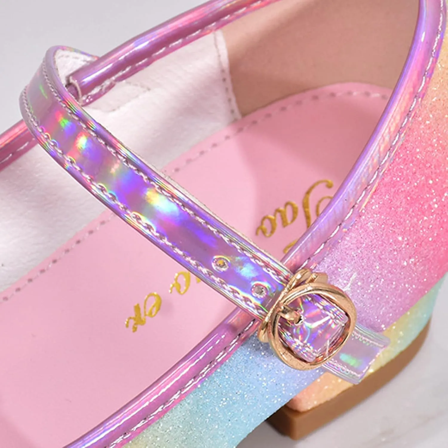 Colorful Bowknot Shiny Dress Shoes for Girls Kids Sparkly Ballet Flats Rainbow Girls Cute Dress Sandals for Party