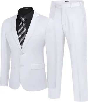 COOFANDY Men's 2 Piece Suits Classic Fit 2 Button Dress Suits Tuxedo Jacket Blazer for Wedding Business Dinner Prom