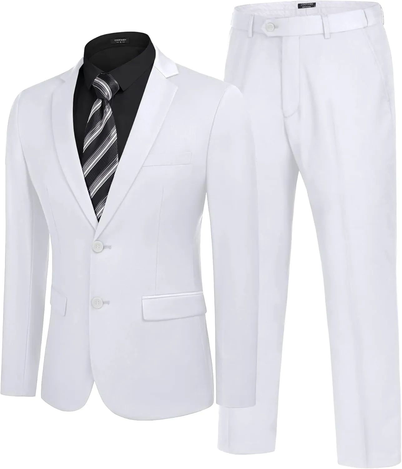 COOFANDY Men's 2 Piece Suits Classic Fit 2 Button Dress Suits Tuxedo Jacket Blazer for Wedding Business Dinner Prom