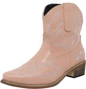 Cowboy Boots for Women Ankle Cowgirl Western Booties Stitched Embroidered Pointed Toe Classic Short Boots