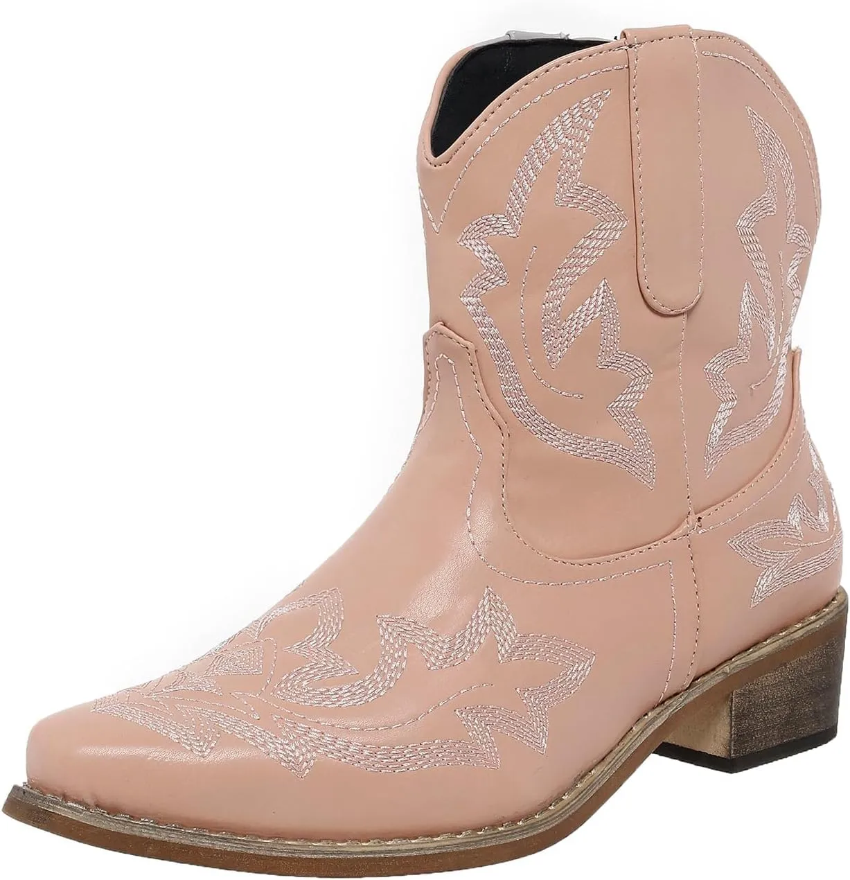 Cowboy Boots for Women Ankle Cowgirl Western Booties Stitched Embroidered Pointed Toe Classic Short Boots
