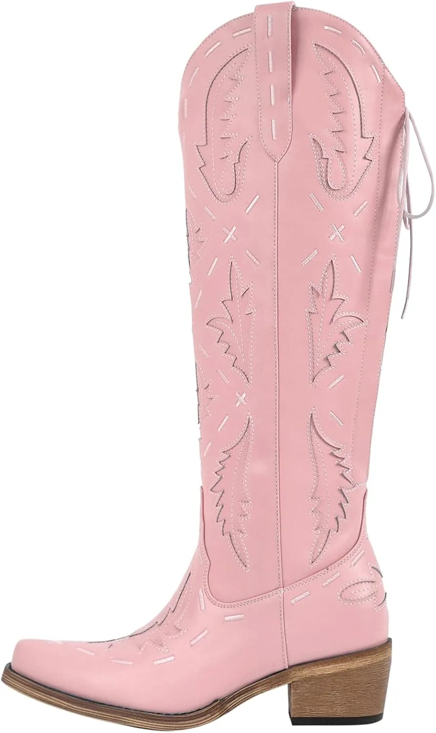 Cowboy Boots for Women Knee High Cowgirl Boots Lace Up