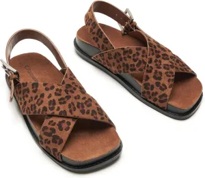 C.Paravano Women Sandals,Comfortable Dressy Flat Slides Summer Sandals with Arch Support for Walking Beach Casual Adjustable Buckle Slip-Ons Fashion Shoes