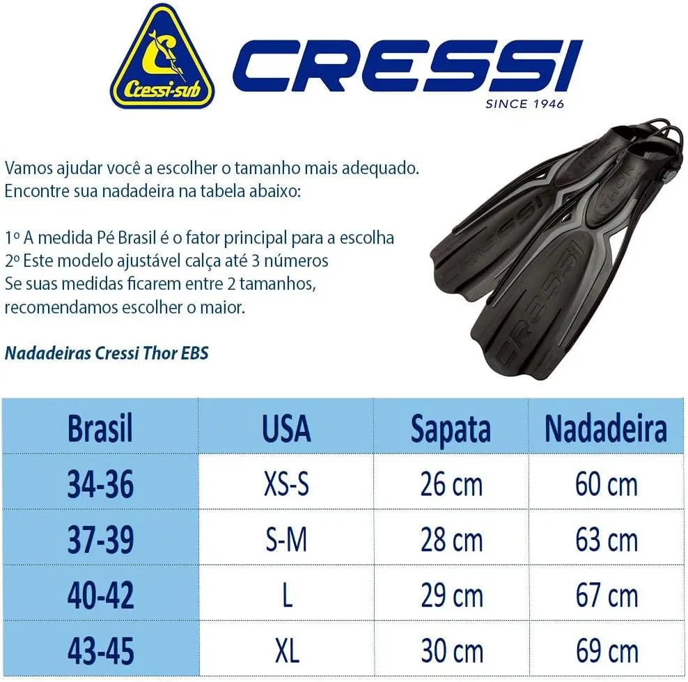Cressi Adult Open Heel Fins with Elastic Bungee Strap for Scuba Diving - Strength, Power, Comfort, Aesthetics, Lightness - Thor EBS: Made in Italy