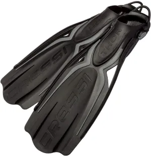 Cressi Adult Open Heel Fins with Elastic Bungee Strap for Scuba Diving - Strength, Power, Comfort, Aesthetics, Lightness - Thor EBS: Made in Italy
