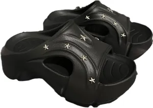 Cute Emo Shoes Stars Goth Punk Clogs Grunge Chunky Platform Slides Slip On Breathable Soft Mules Y2K Kawaii Fashion Trendy Pumps Rave Parties Sandals Beach Cruise Swimming Pool Spring Summer Outdoors