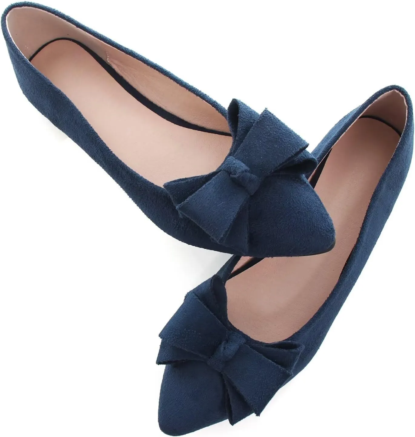 Dear Time Women's Bowknot Flats Shoes Elegant Ballet Dressy Shoes Slip-On Loafers for Work Flats