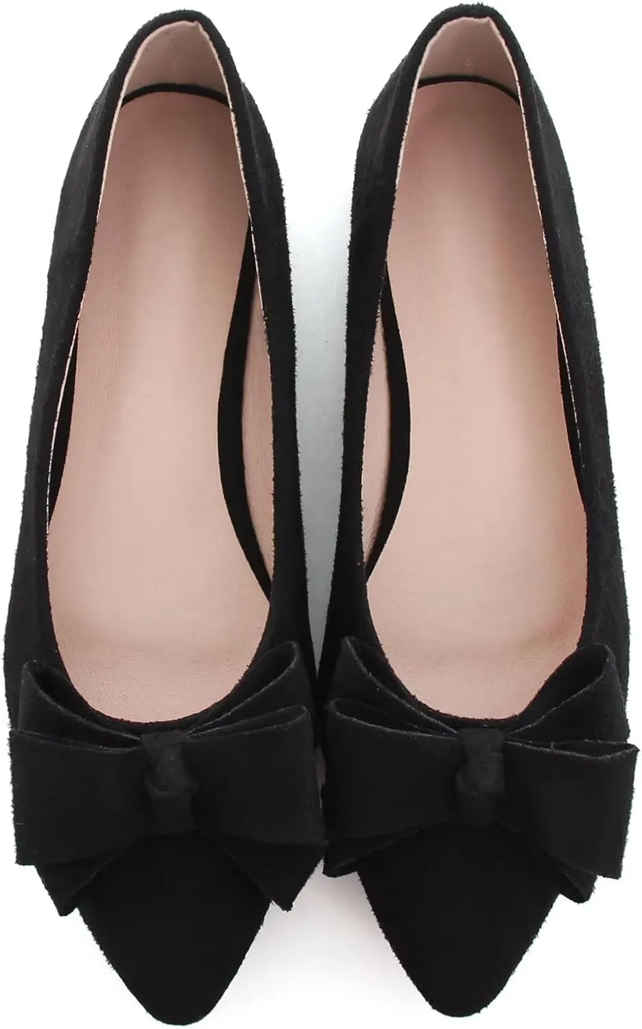 Dear Time Women's Bowknot Flats Shoes Elegant Ballet Dressy Shoes Slip-On Loafers for Work Flats