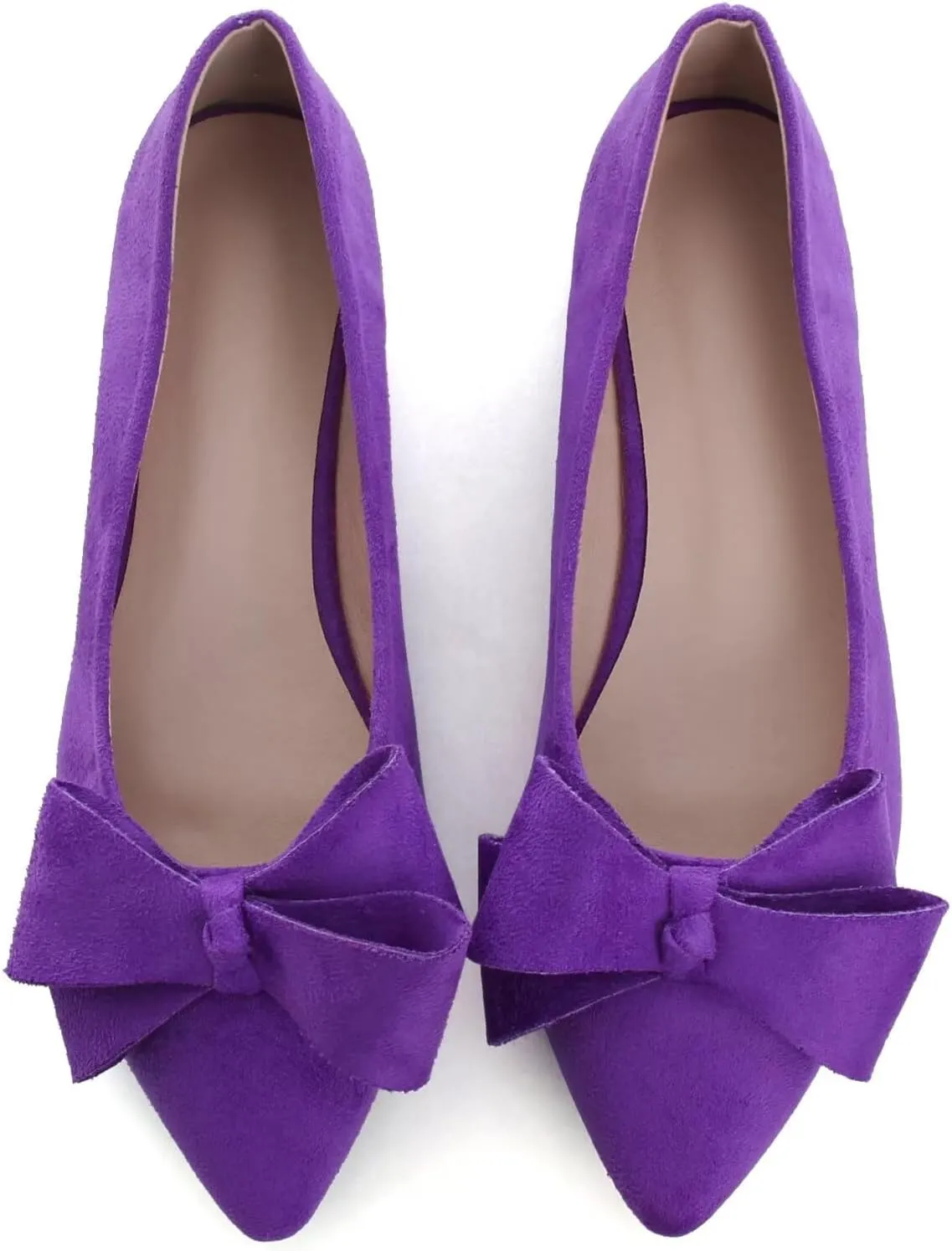 Dear Time Women's Bowknot Flats Shoes Elegant Ballet Dressy Shoes Slip-On Loafers for Work Flats