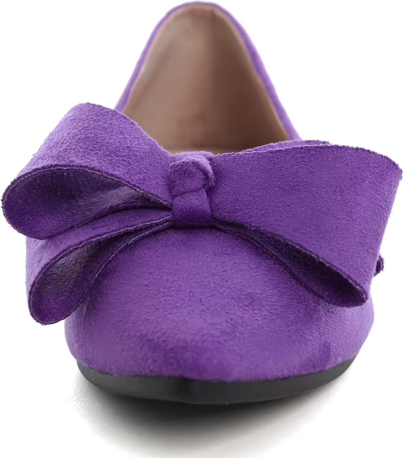 Dear Time Women's Bowknot Flats Shoes Elegant Ballet Dressy Shoes Slip-On Loafers for Work Flats