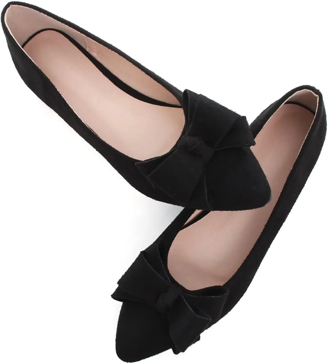 Dear Time Women's Bowknot Flats Shoes Elegant Ballet Dressy Shoes Slip-On Loafers for Work Flats