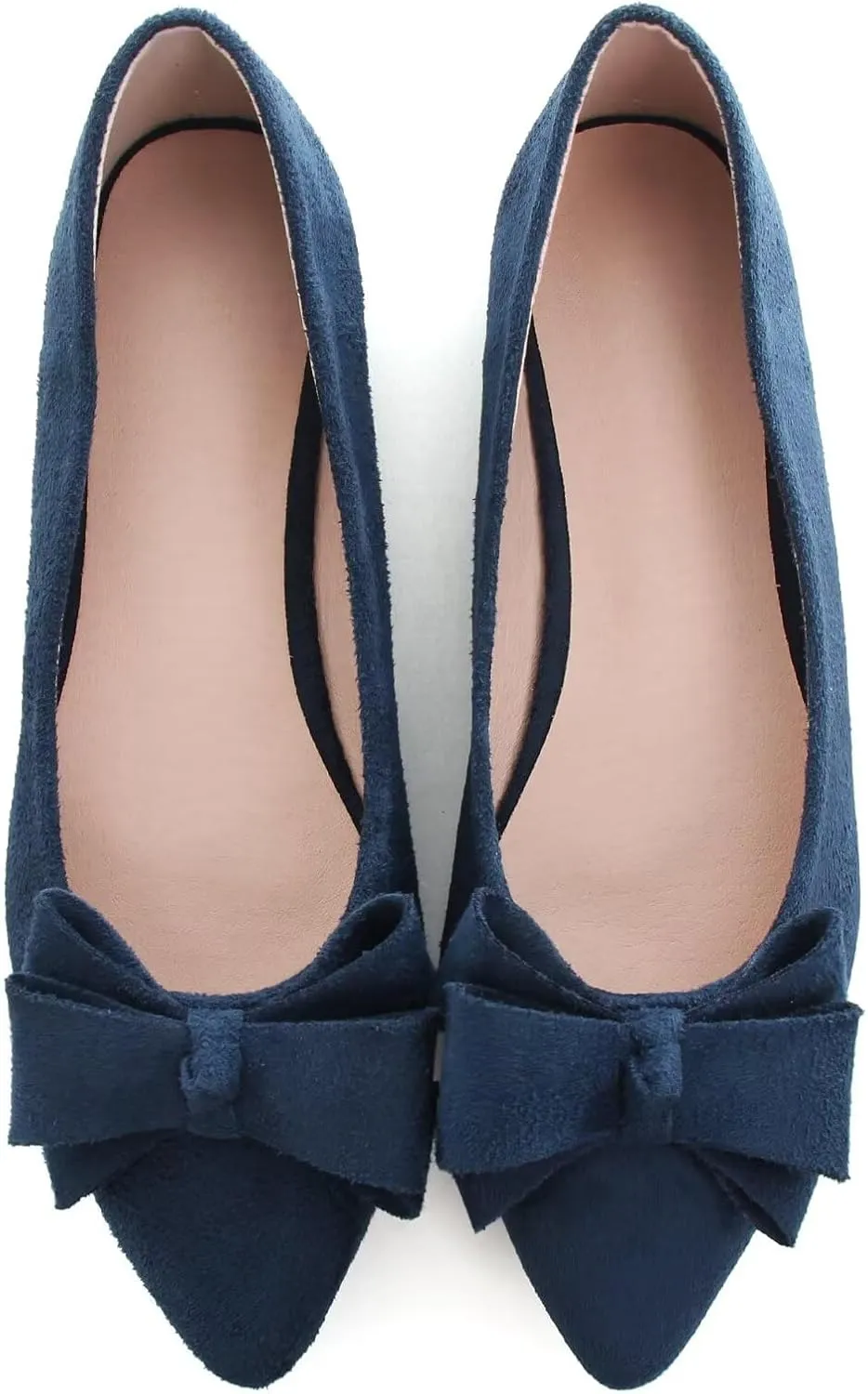 Dear Time Women's Bowknot Flats Shoes Elegant Ballet Dressy Shoes Slip-On Loafers for Work Flats