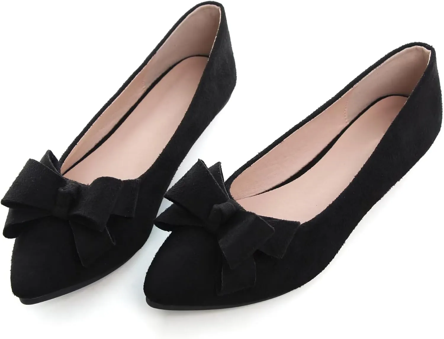 Dear Time Women's Bowknot Flats Shoes Elegant Ballet Dressy Shoes Slip-On Loafers for Work Flats