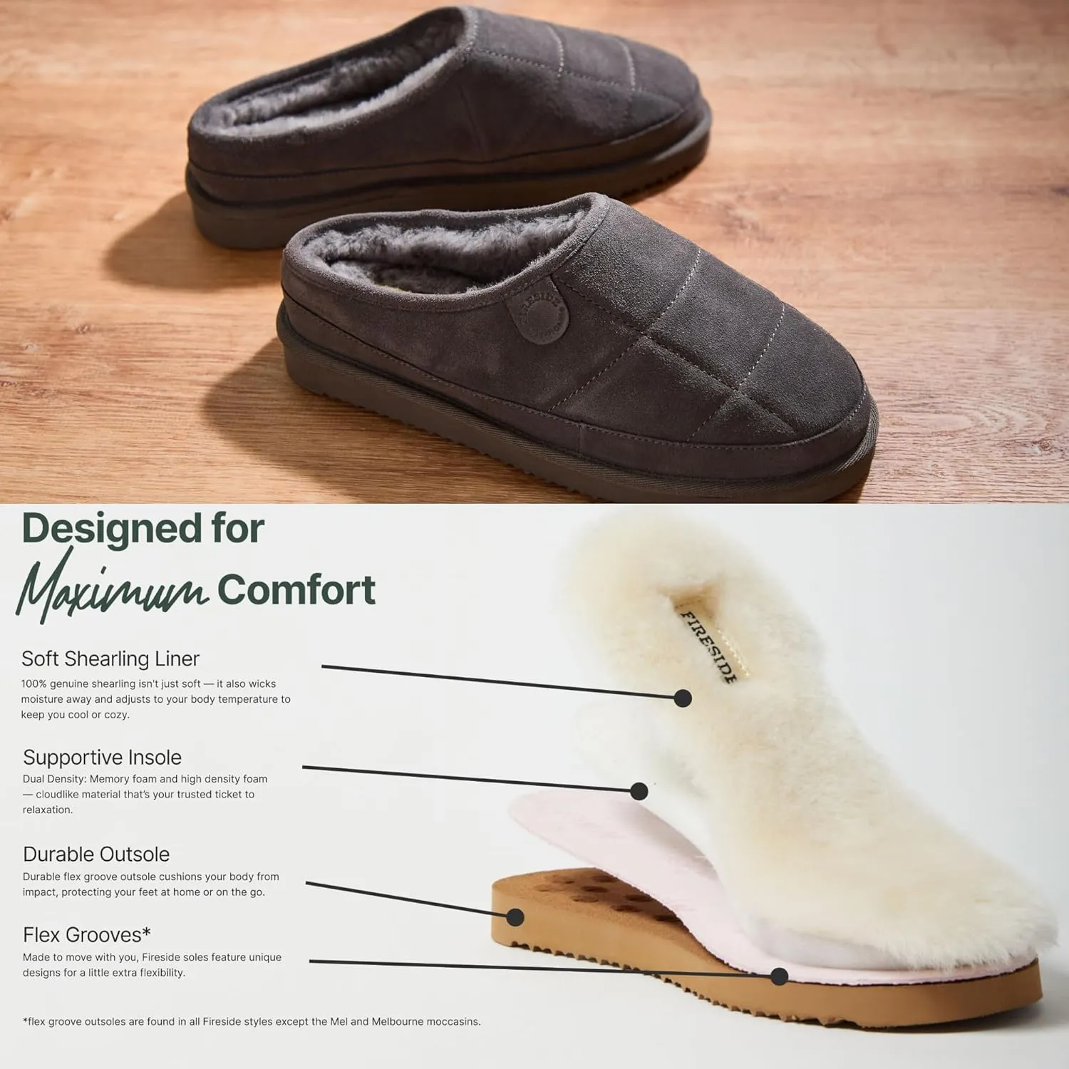 Dearfoams Men's Grafton Shearling Indoor/Outdoor Clog Slipper