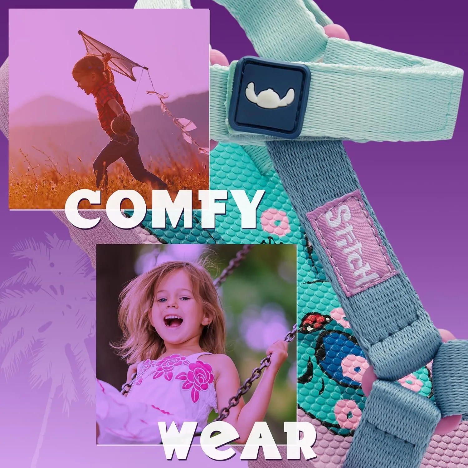 Disney Stitch Girls Sandals, Summer Shoes with Adjustable Straps - Stitch Gifts