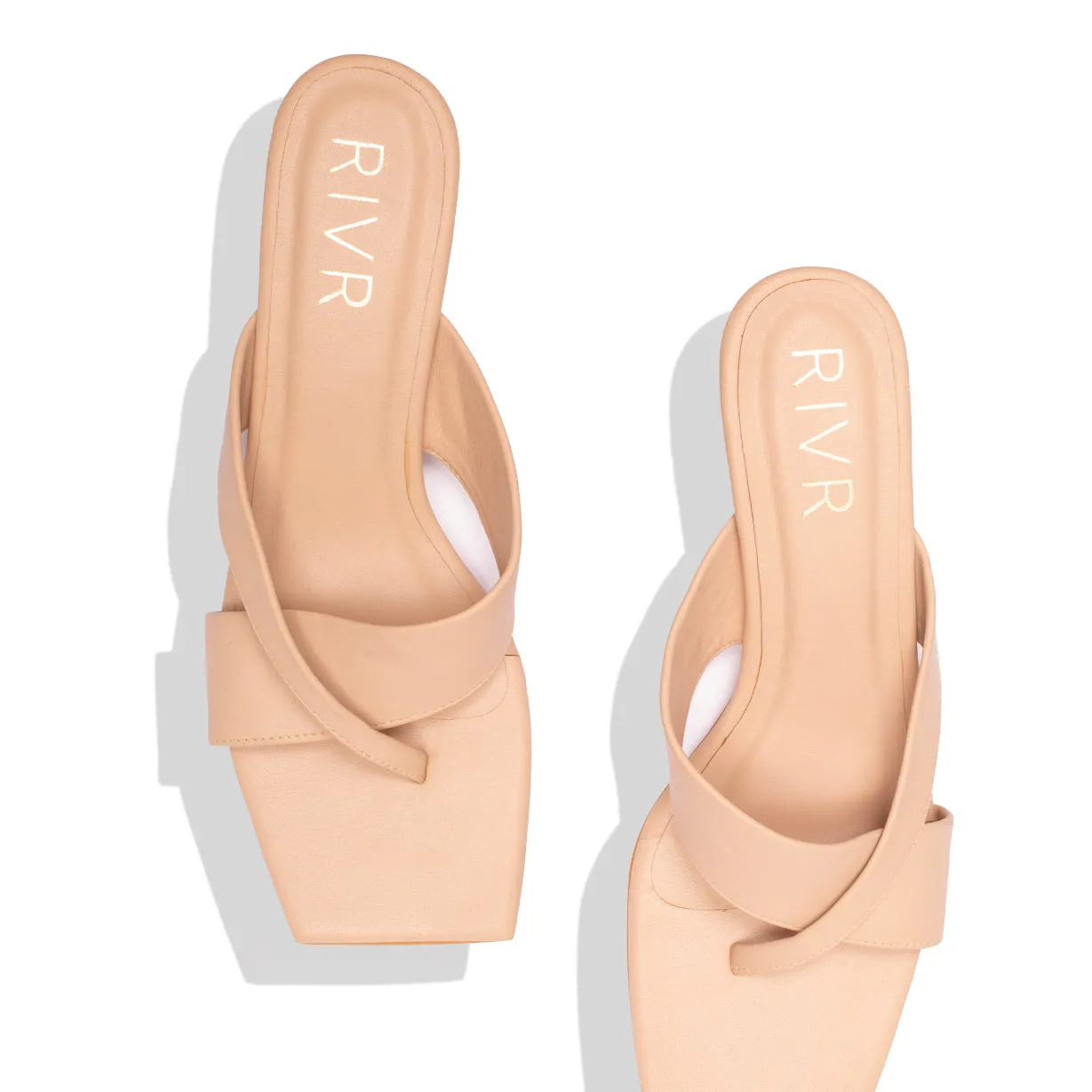 Double strap heel in Cream