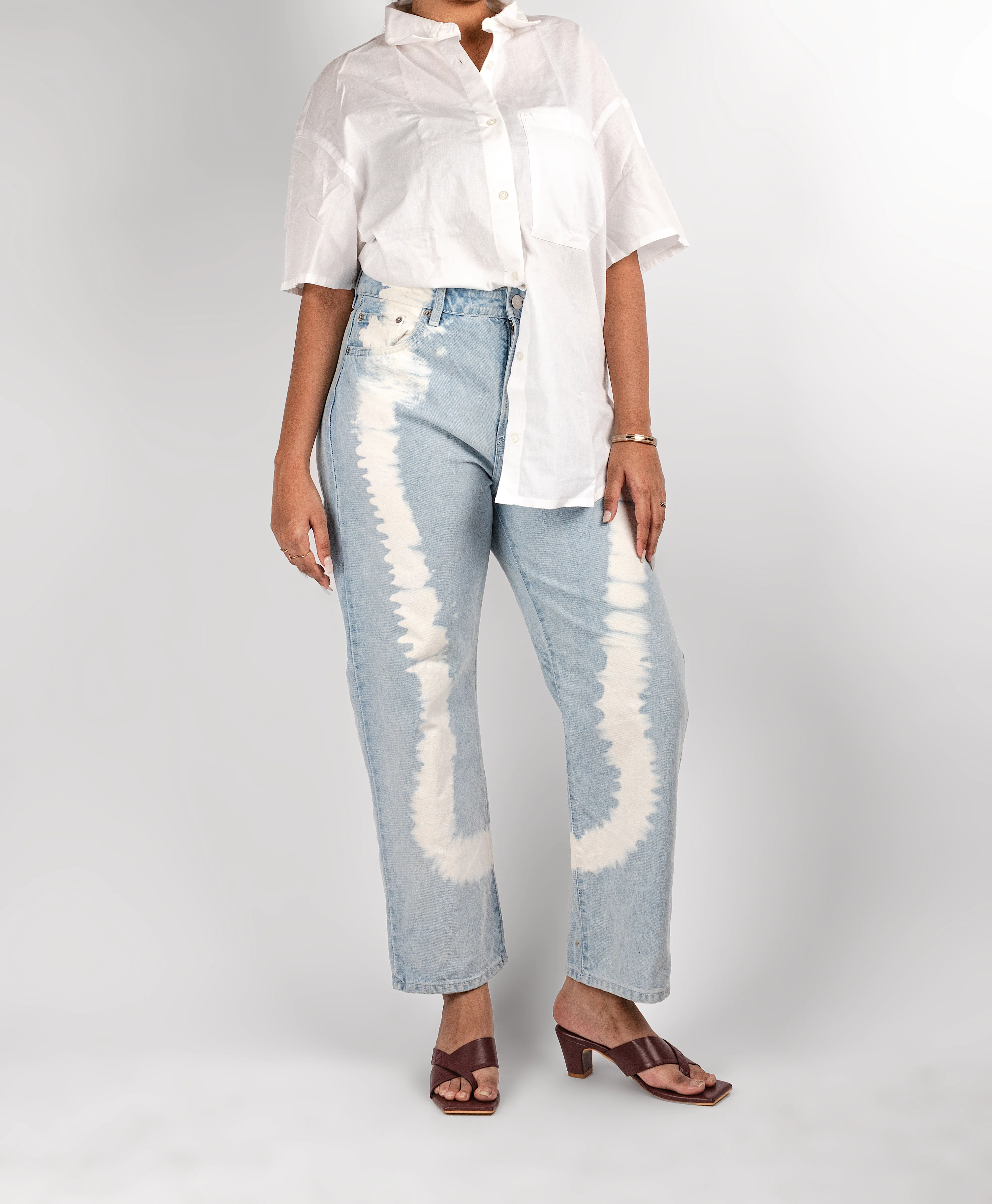 Double strap heel in Cream