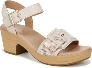 Dr. Scholl's Shoes Womens Felicity Too Block Heel Sandal Multi Woven Fabric 8.5 M