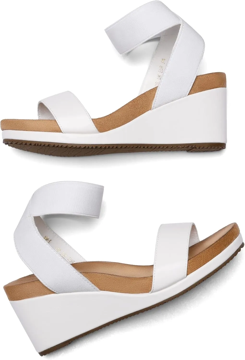 DREAM PAIRS Womens Elastic Ankle Strap Open Toe Platform Wedge Sandals Comfortable Summer Shoes