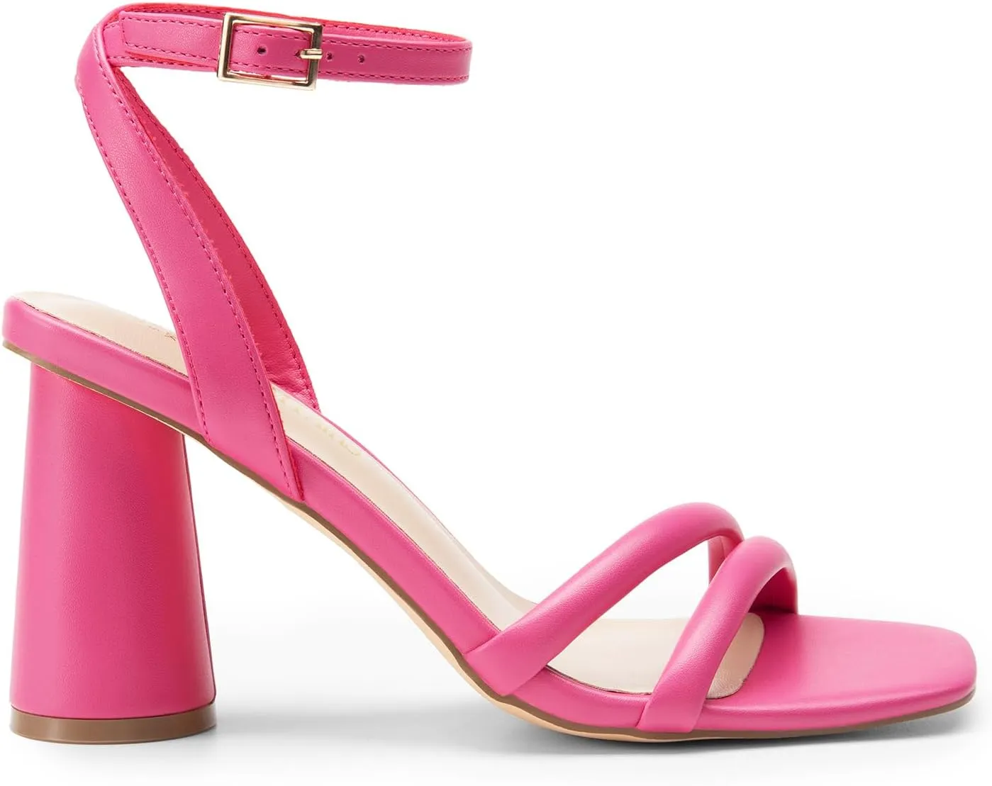 DREAM PAIRS Women's Strappy Round Heels Open Square Toe Ankle Strap Party Sandals Dress Shoes
