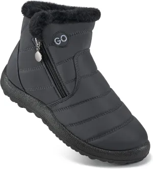 DUOYANGJIASHA Snow Boots for Women Winter Warm Ankle Booties Waterproof Comfortable Slip On Outdoor Fur Lined Lining Zipper Womens Snow Boots