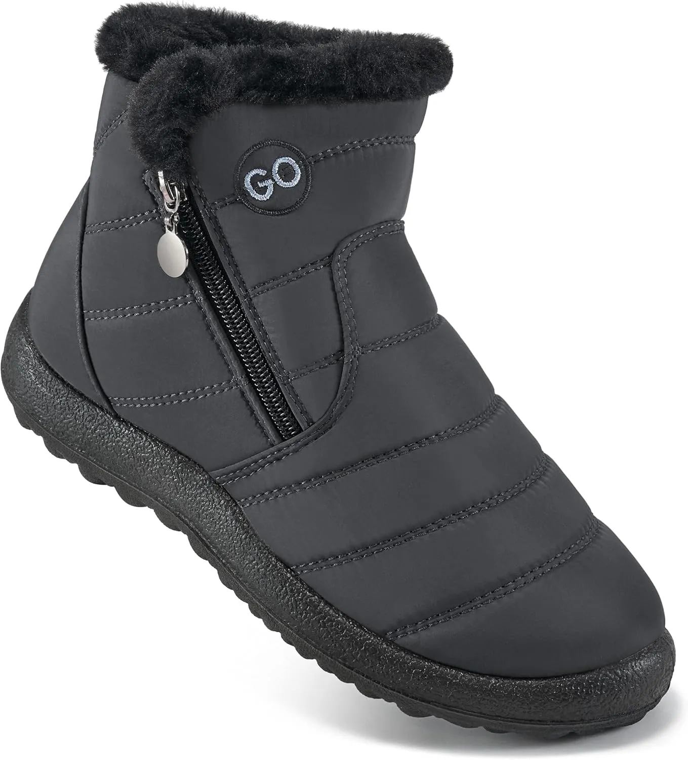 DUOYANGJIASHA Snow Boots for Women Winter Warm Ankle Booties Waterproof Comfortable Slip On Outdoor Fur Lined Lining Zipper Womens Snow Boots