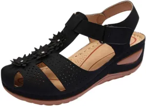 Eduavar Sandals for Women Dressy Summer, Womens Sandals Dressy Hollow Sole Platform Sandals Summer Round Toe Outdoor Shoes