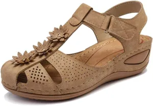 Eduavar Sandals for Women Dressy Summer, Womens Sandals Dressy Hollow Sole Platform Sandals Summer Round Toe Outdoor Shoes