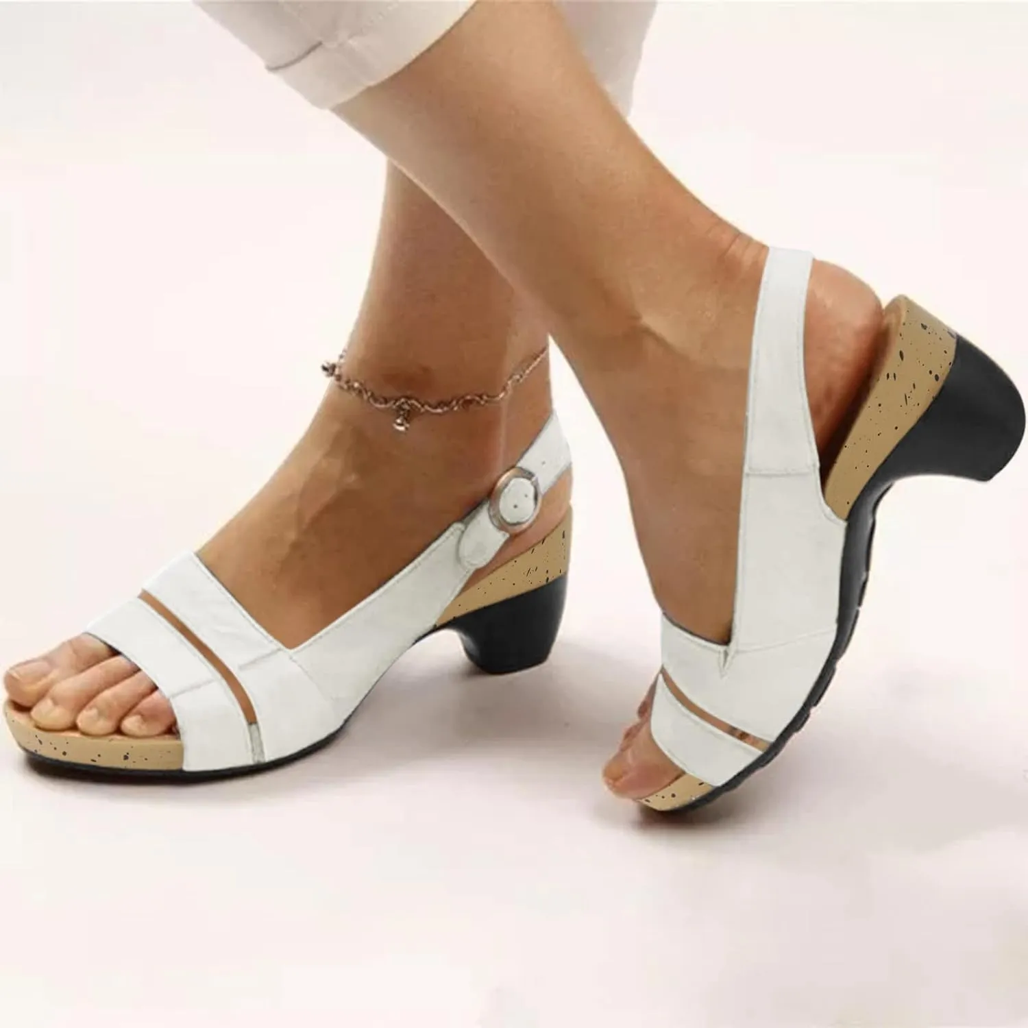 Eduavar Sandals Women Dressy Summer, Womens Sandals Wedge Sandals Ultra-Comfy Breathable Sandals Orthotic Sandals Women