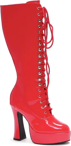 Ellie Shoes Women's Easy 5 Inch Flared Heel Knee High Boots Red 5