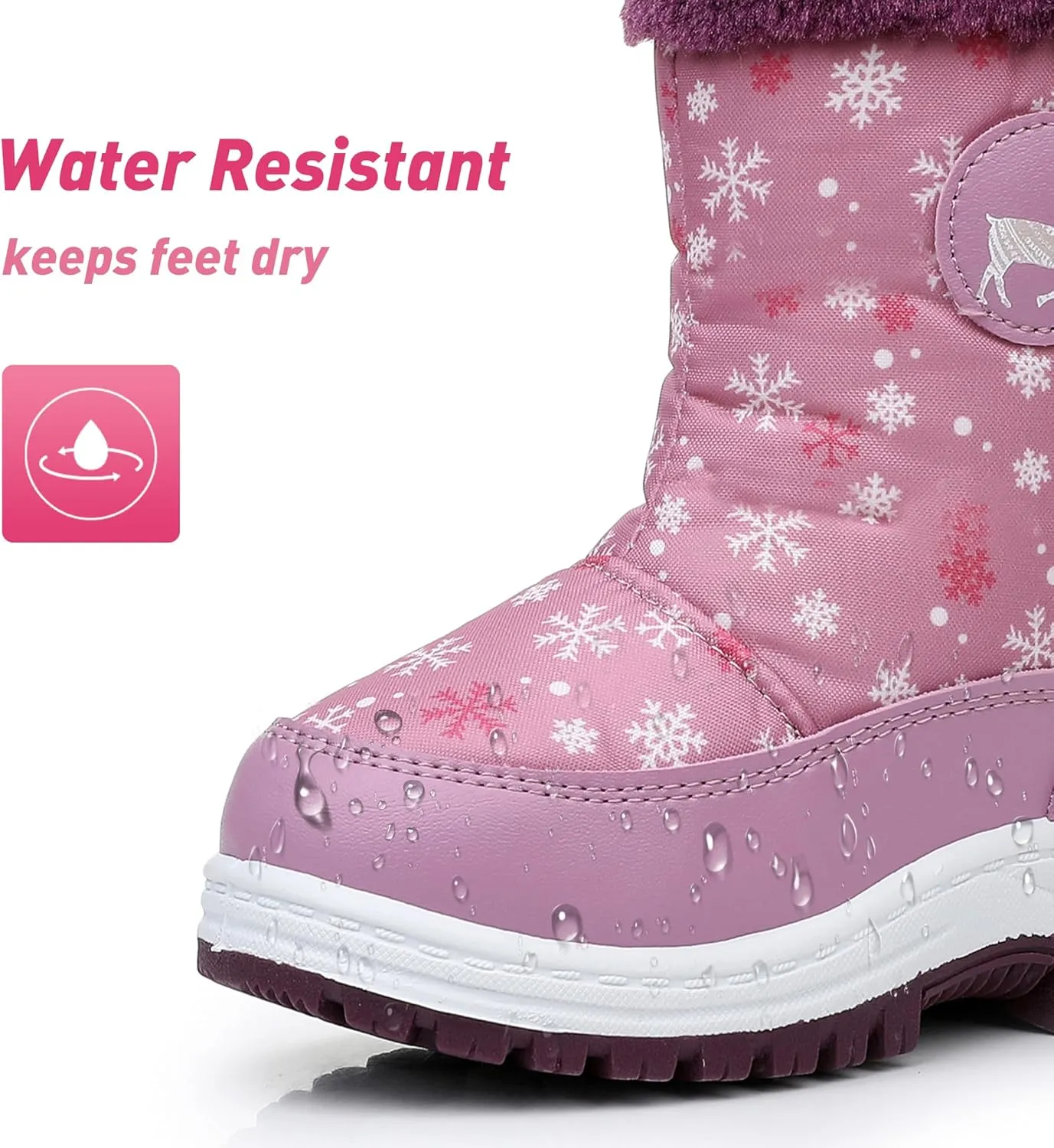 Felabo Kids Snow Boots for Boys Girls Water Resistant Insulated Winter Boots with Warm Fur Lining Slip Resistant Outdoor Shoes (Toddler/Little Kid)