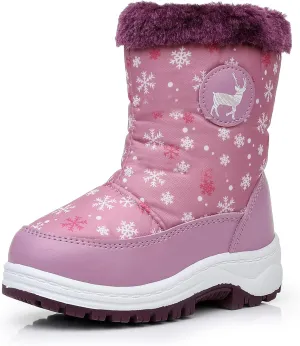Felabo Kids Snow Boots for Boys Girls Water Resistant Insulated Winter Boots with Warm Fur Lining Slip Resistant Outdoor Shoes (Toddler/Little Kid)