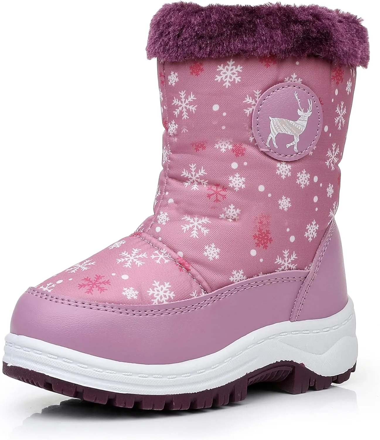 Felabo Kids Snow Boots for Boys Girls Water Resistant Insulated Winter Boots with Warm Fur Lining Slip Resistant Outdoor Shoes (Toddler/Little Kid)