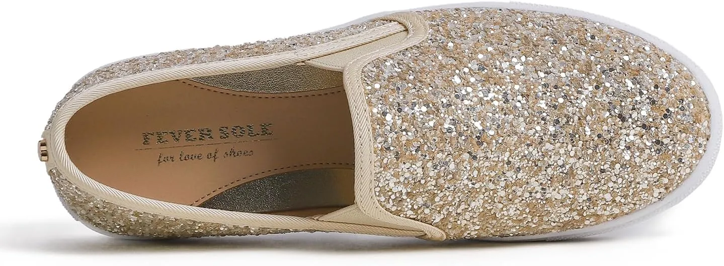 FEVERSOLE Women's Fashion Slip-On Sneaker Casual Flat Loafers