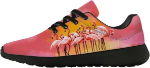 Flamingo Sneakers for Women Men Girl,3D Print Personalized Sunset Flamingo Tennis Walking Sneakers Gifts for Birthday,US Size 12 Women/10.5 Men Rose