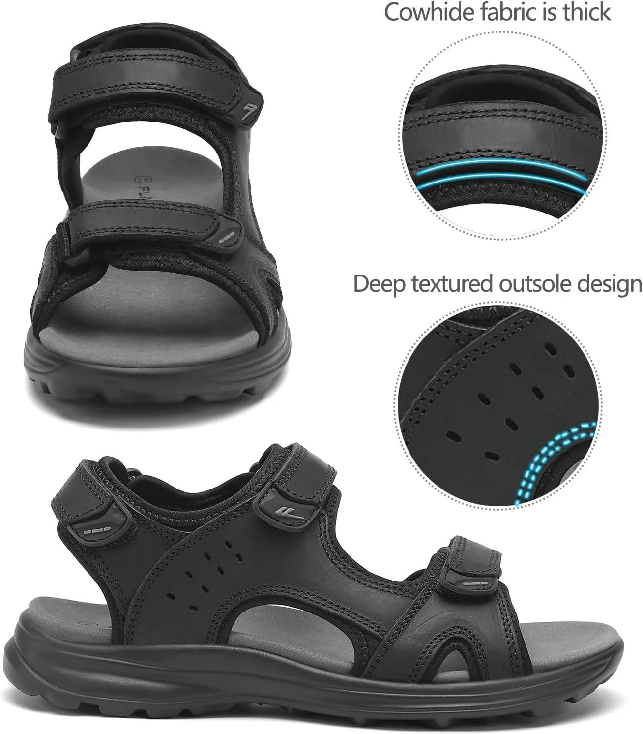 FLARUT Men's Sport Sandals Outdoor Hiking Sandal Open Toe Walking Sandals for Summer Beach Water Shoes