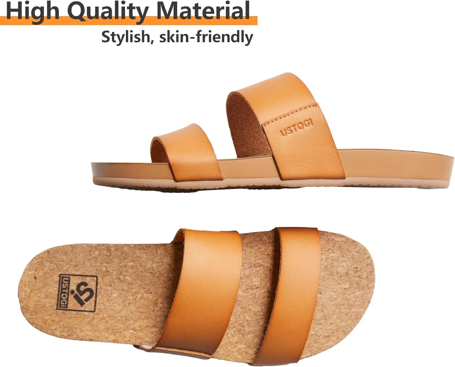Flatform Platform Sandals Women Arch Support Beach Slides Orthotic Summer Causal Cork Footbed Adjustable Lightweight Thick Sole Comfortable Fashion Slip on Cushion Cute 2 Strap
