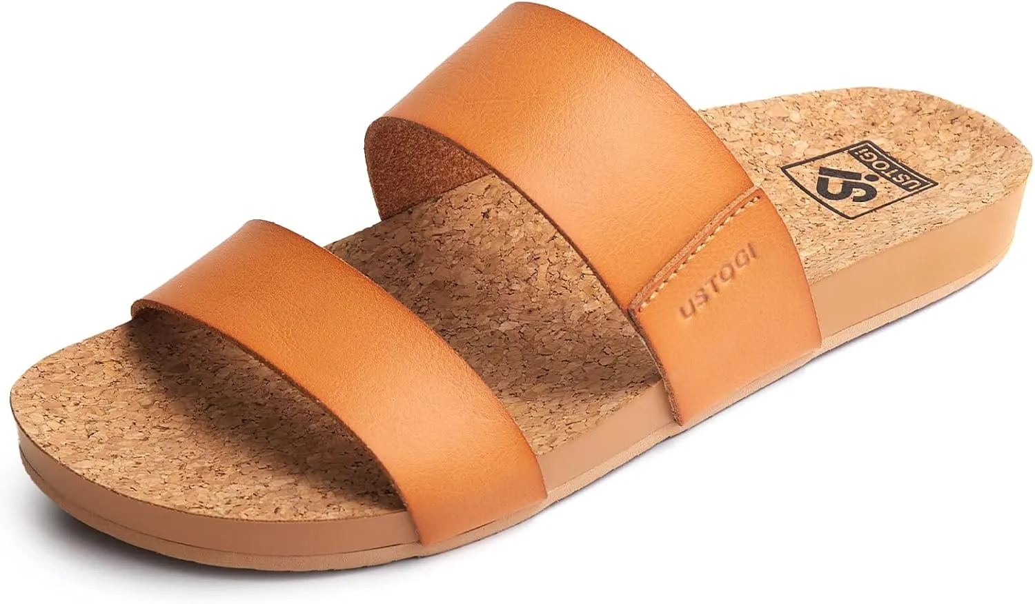 Flatform Platform Sandals Women Arch Support Beach Slides Orthotic Summer Causal Cork Footbed Adjustable Lightweight Thick Sole Comfortable Fashion Slip on Cushion Cute 2 Strap