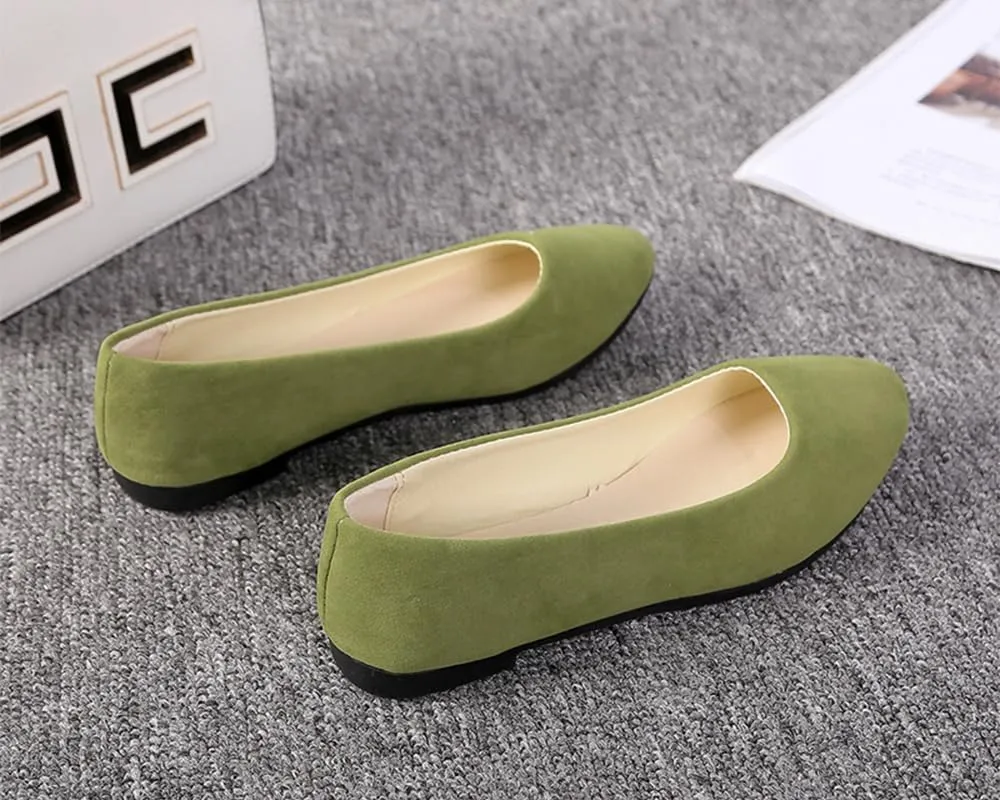 Flats Women's Shoes Pointed Toe Faux Suede Flat Walking Shoes Ladies Casual Flats Comfortable Soft-Soled Slip On Loafers Low Heels Ballet Flats Classic Dressy Shoes Office Work Party