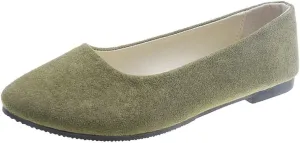 Flats Women's Shoes Pointed Toe Faux Suede Flat Walking Shoes Ladies Casual Flats Comfortable Soft-Soled Slip On Loafers Low Heels Ballet Flats Classic Dressy Shoes Office Work Party