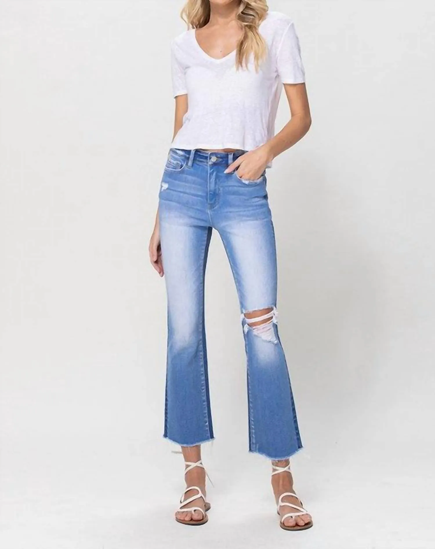 Flying Monkey - Ollie High Rise Distressed Crop Flare